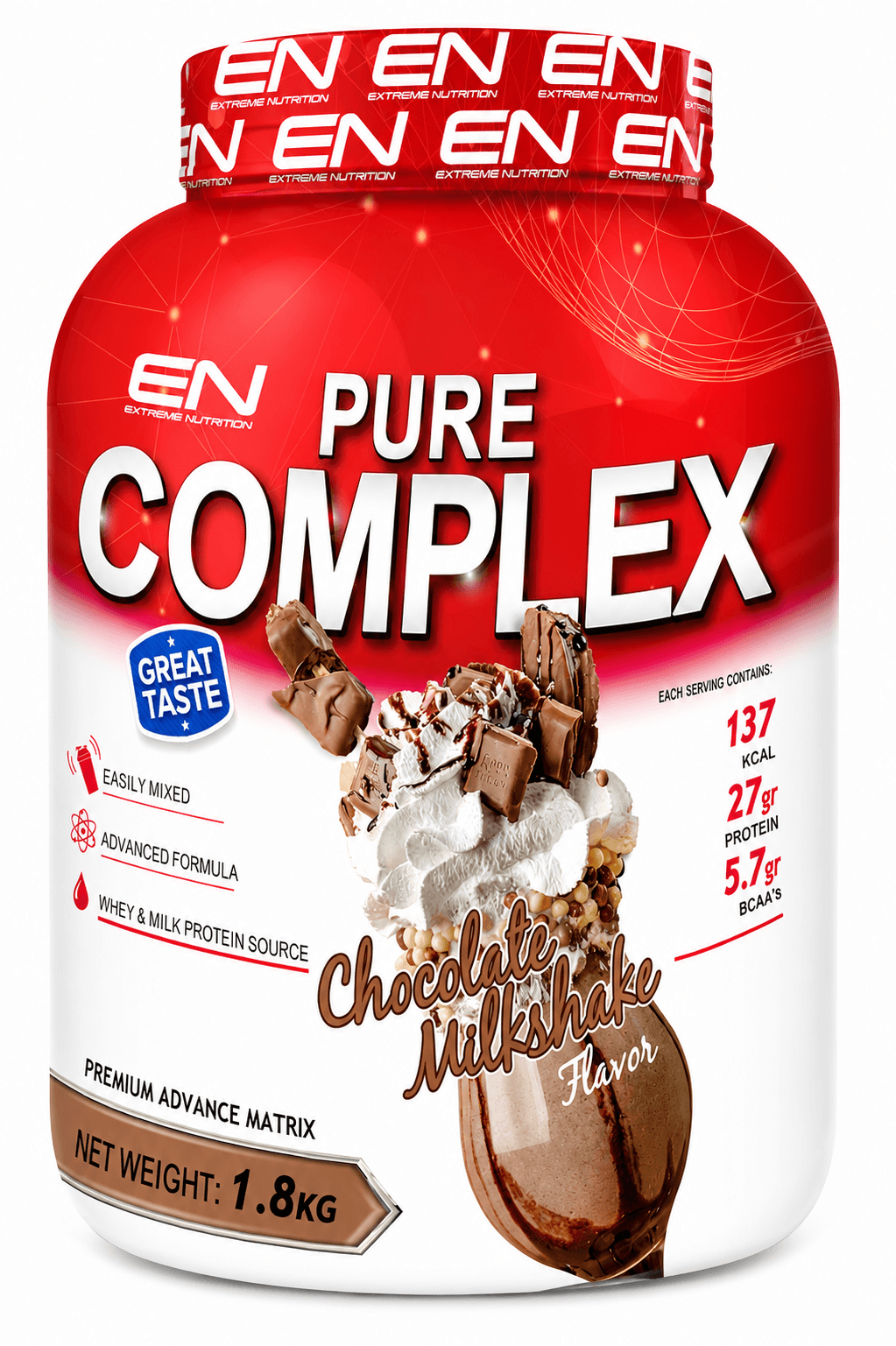 Extreme Nutrition - אבקת חלבון מילקשייק שוקולד