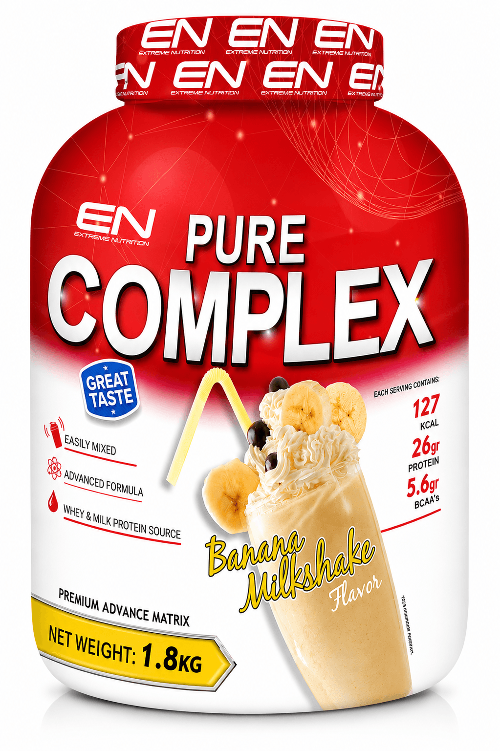 Extreme Nutrition - אבקת חלבון מילקשייק בננה