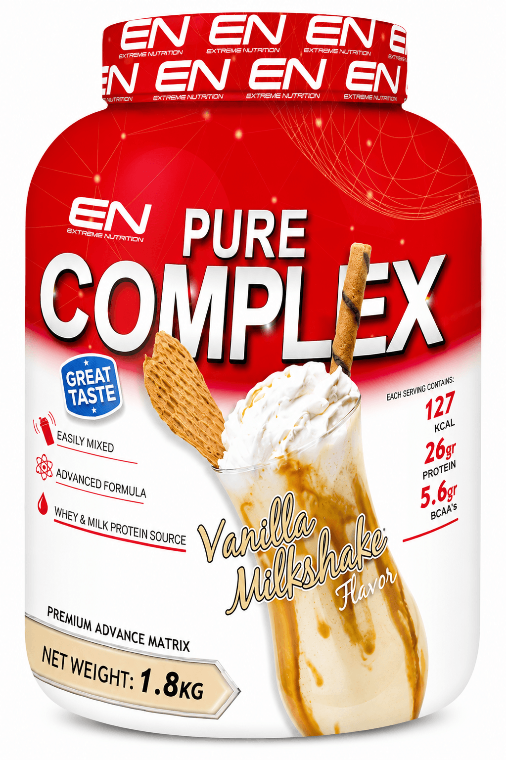 Extreme Nutrition - אבקת חלבון מילקשייק וניל